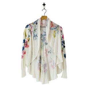 Anthropologie Knitted & Knotted Fleur Des‎ Champs Floral Cardigan Sweater XS
